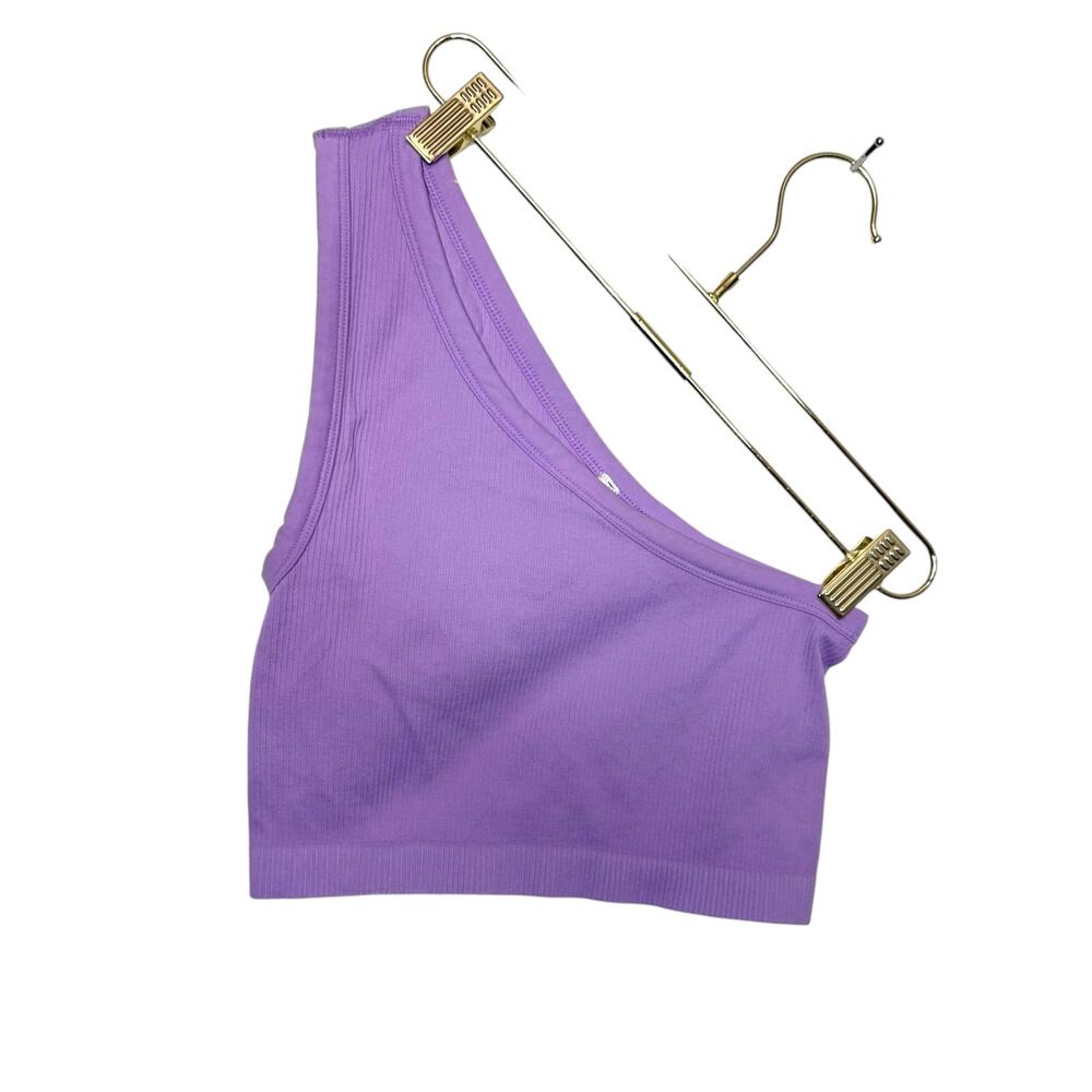 Aritzia Sunday Best One‎ Shoulder Cropped Top Stretch Lilac Women M Glam Boho